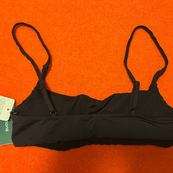 Black smocked bralette bikini swimsuit top NWT - Picture 8 of 10